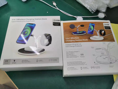 3-in-1 Magnetic Wireless Charger – 15W Fast Charging for Apple Magsafe