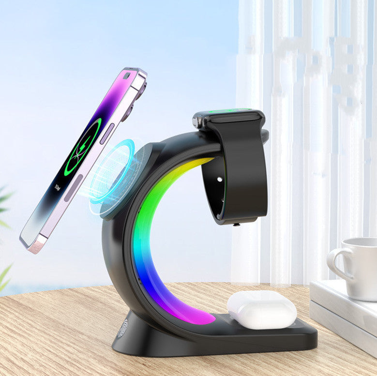 4-in-1 Magnetic Wireless Charger – Fast Charging Station with Ambient Light