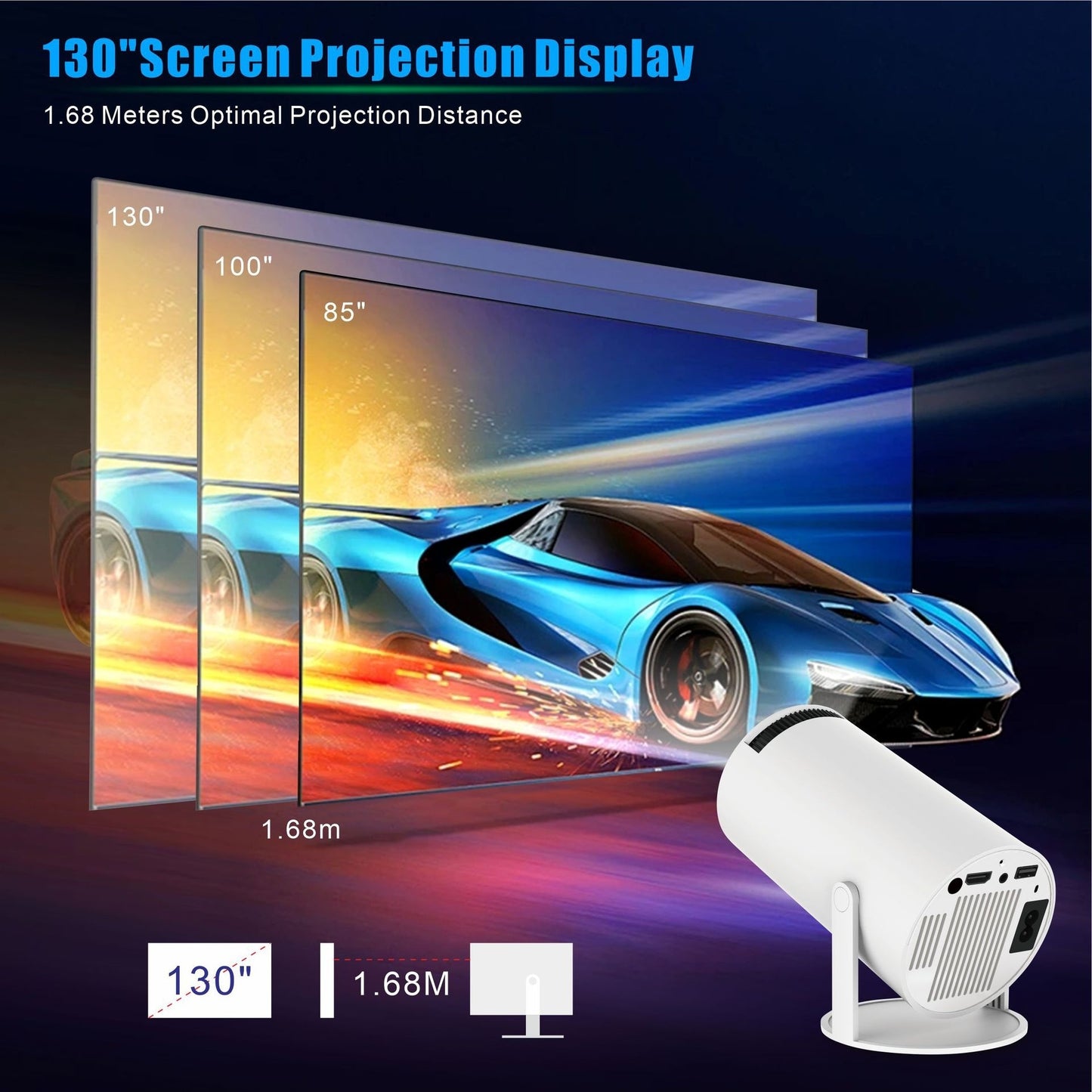 Projecteur home cinéma portable HY300 Pro Mini