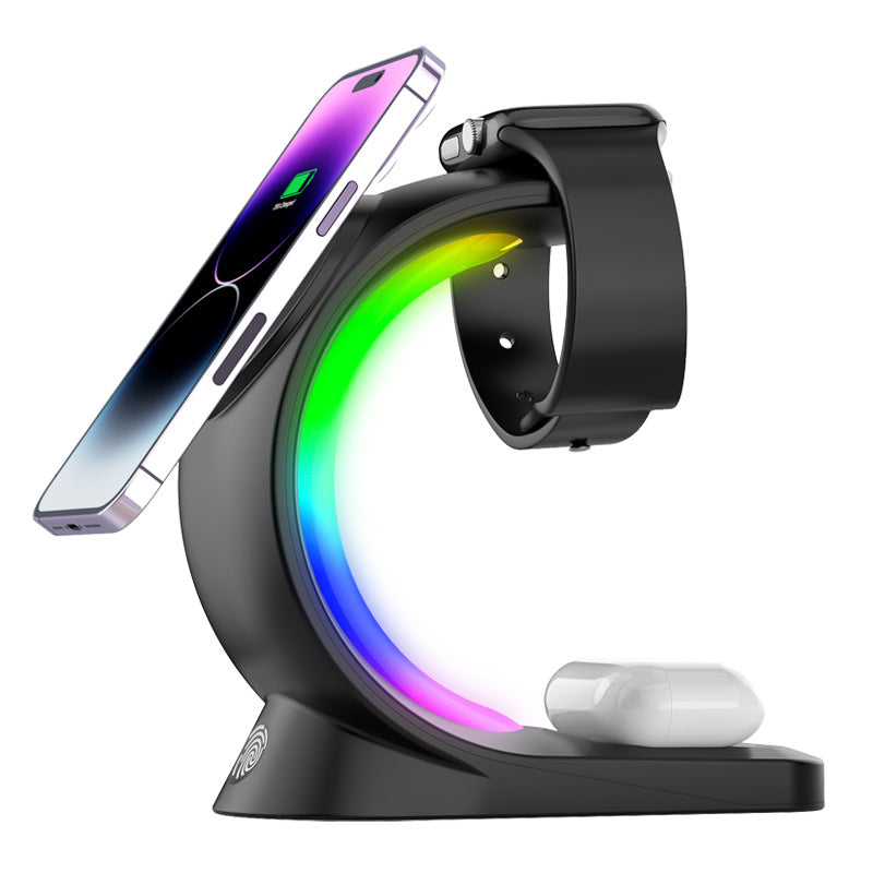 4-in-1 Magnetic Wireless Charger – Fast Charging Station with Ambient Light