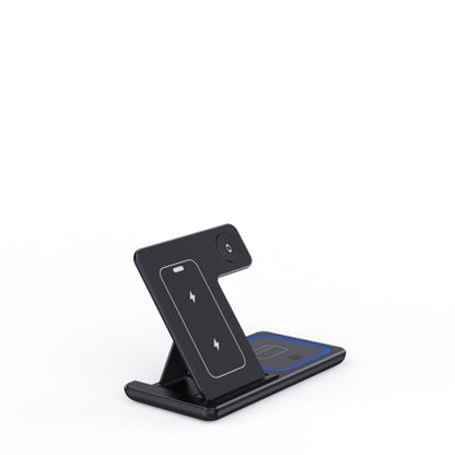 15W 3-in-1 LED Fast Wireless Charger Stand – Foldable Charging Station