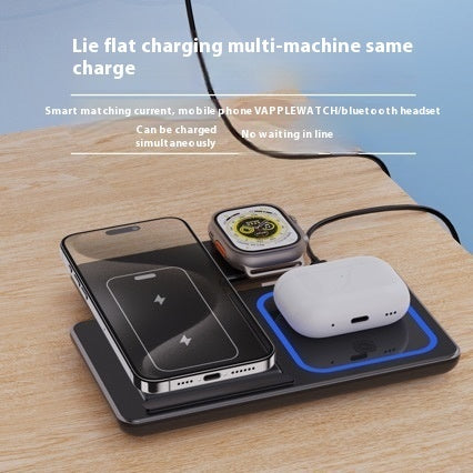 15W 3-in-1 LED Fast Wireless Charger Stand – Foldable Charging Station
