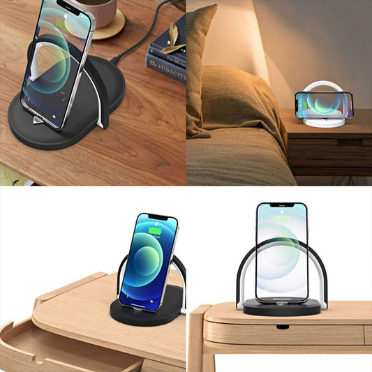 3-in-1 Foldable Wireless Charger with Night Light & LED Reading Lamp