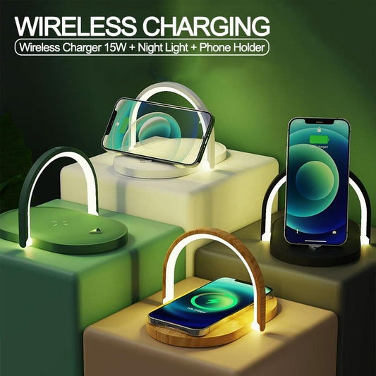 3-in-1 Foldable Wireless Charger with Night Light & LED Reading Lamp