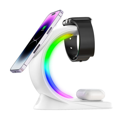 4-in-1 Magnetic Wireless Charger – Fast Charging Station with Ambient Light