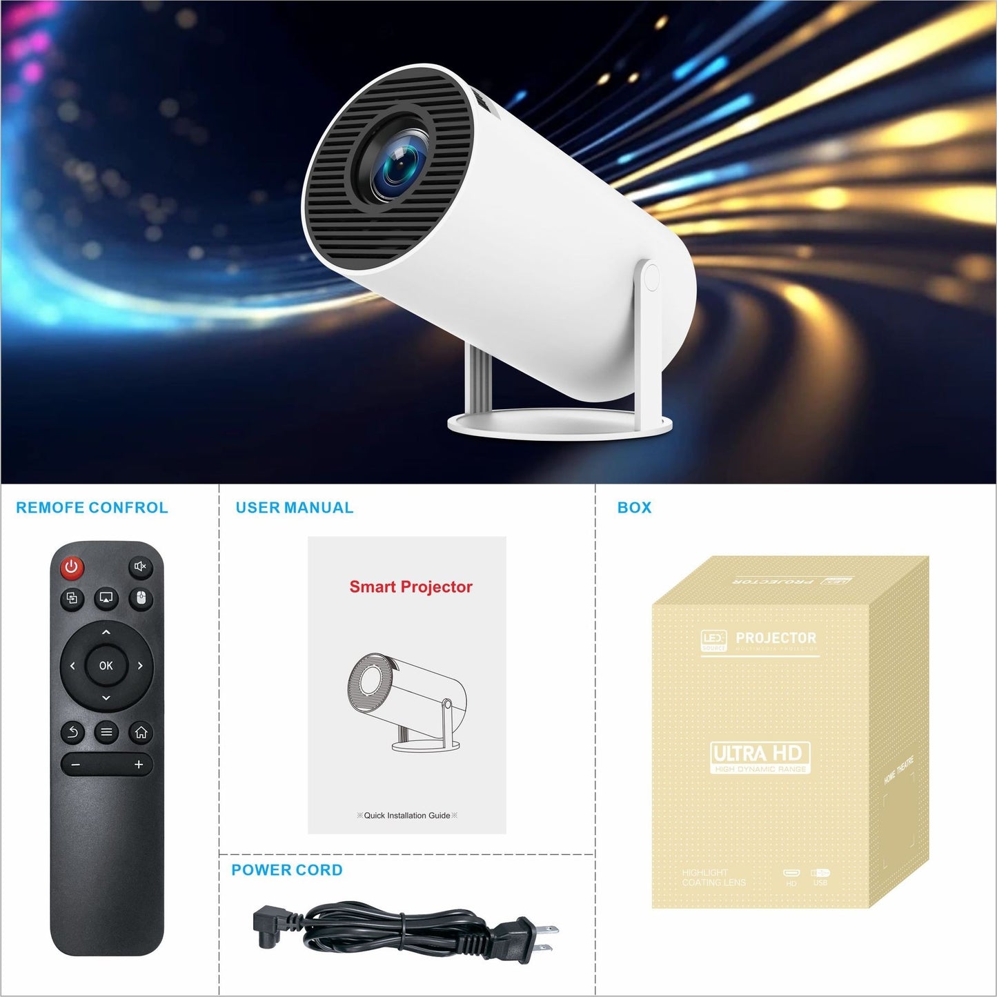Projecteur home cinéma portable HY300 Pro Mini
